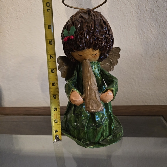 Vintage 1970's Paper Mache Angel Christmas Tree Topper - Picture 6 of 8